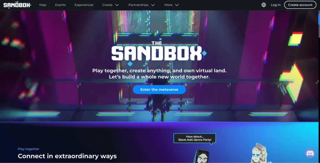 The Sandbox The Sandbox's screenshot of the interface