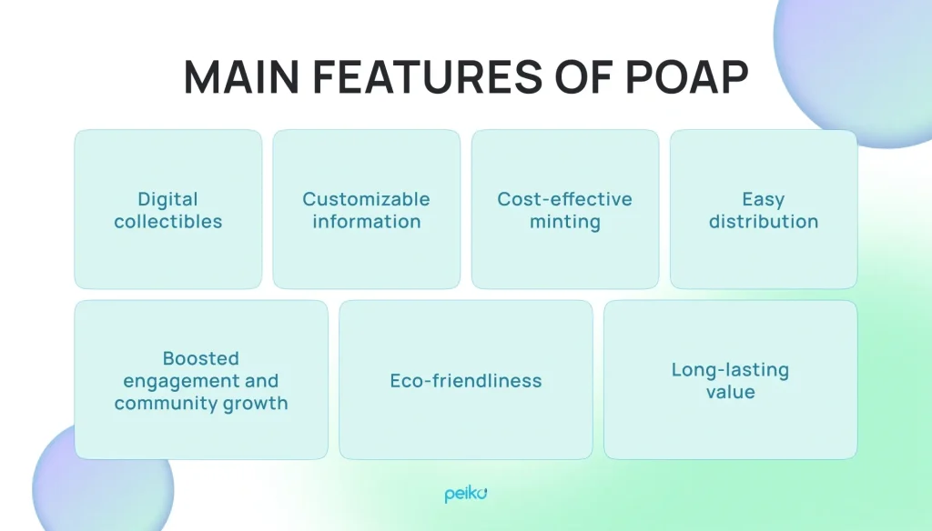 main features of POAPs key main features of POAPs