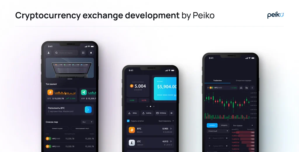 Cryptocurrency exchange development by the Peiko team