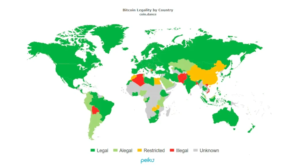 Bitcoin legality worldwide