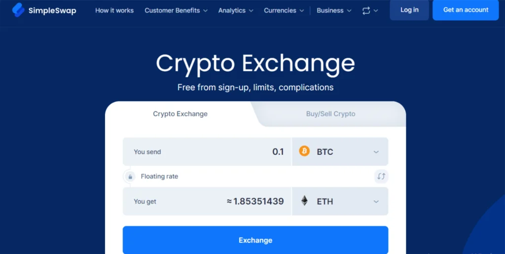 SimpleSwap crypto exchange SimpleSwap cryptocurrency exchange