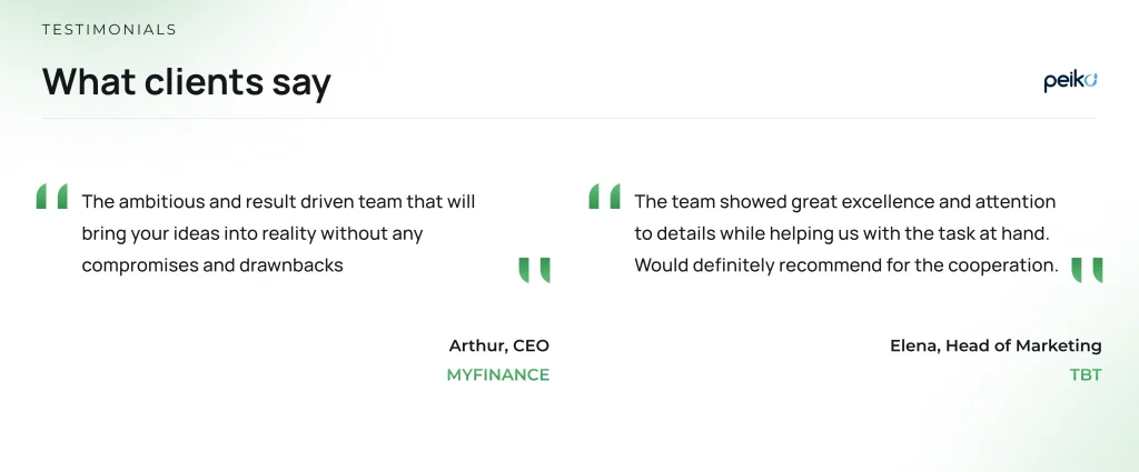 Reviews of the Peiko top blockchain development firm Reviews of the Peiko great blockchain development firm