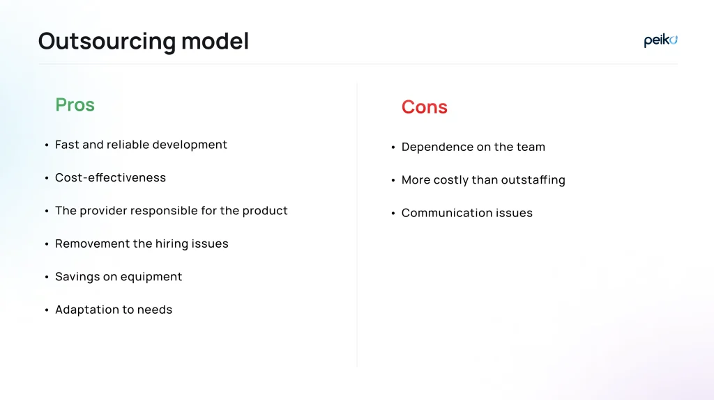 pros of the outsourcing model pros of the outsourcing model works