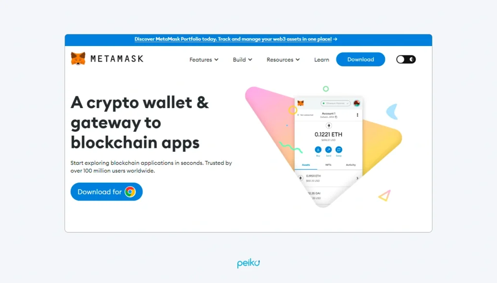MetaMask is a top non custodial wallet example