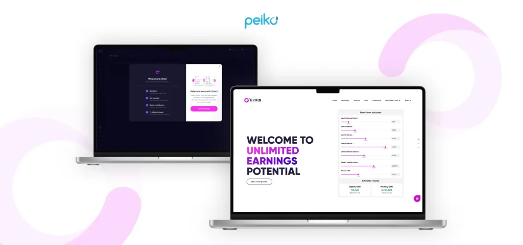Decentralized platform developed by Peiko Orion Protocol platform developed by Peiko