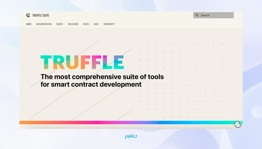 Truffle Web3 framework Truffle main page