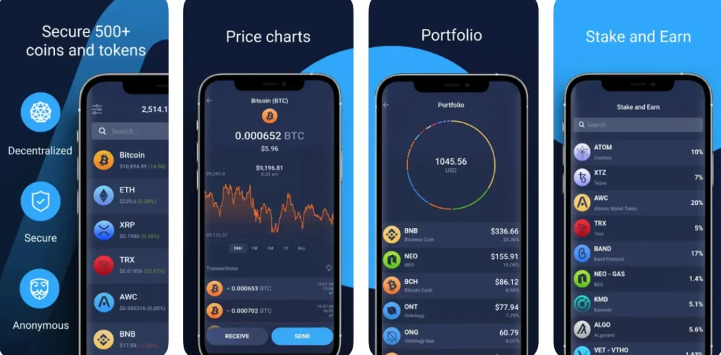 Atomic wallet is a great example of mobile first web design Atomic wallet is a top example of mobile first design