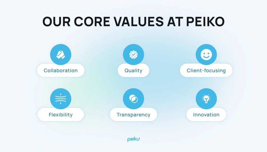 our main values at Peiko