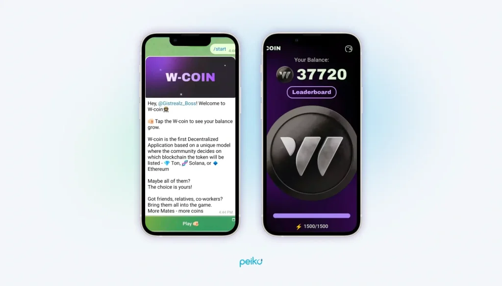 W-Coin tap to earn crypto app