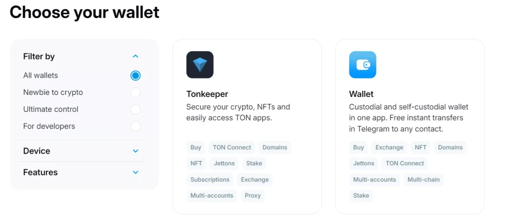 Telegram crypto wallets Top crypto wallets for Telegram