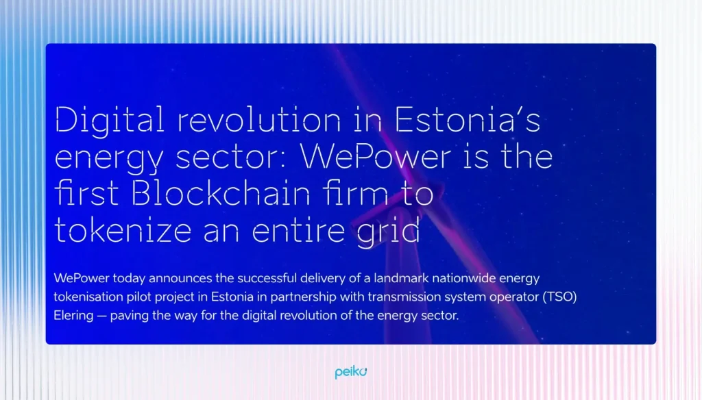 Blockchain in Energy Market | Peiko Blockchain in Energy Market | Peiko