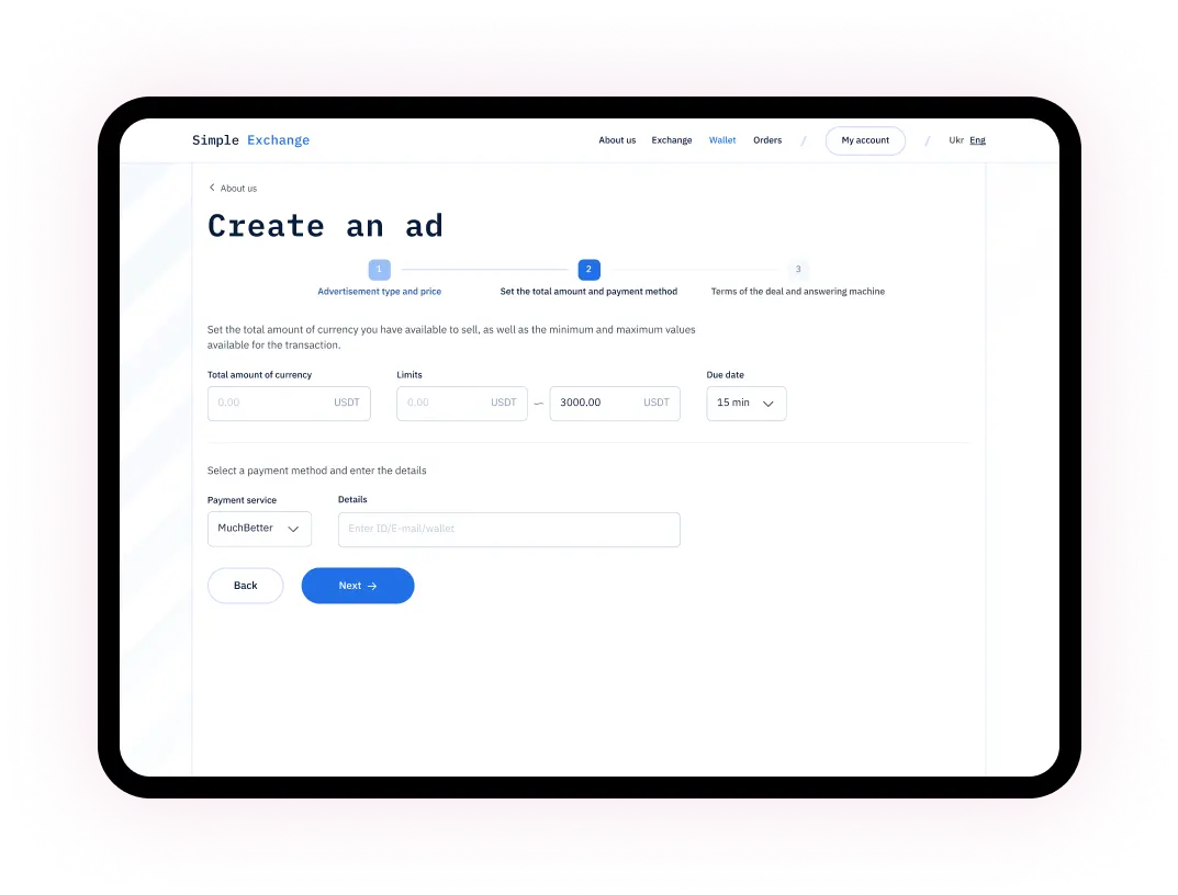 Simplex: SaaS P2P Platform to Exchange of Cryptocurrencies Case Study - Peiko