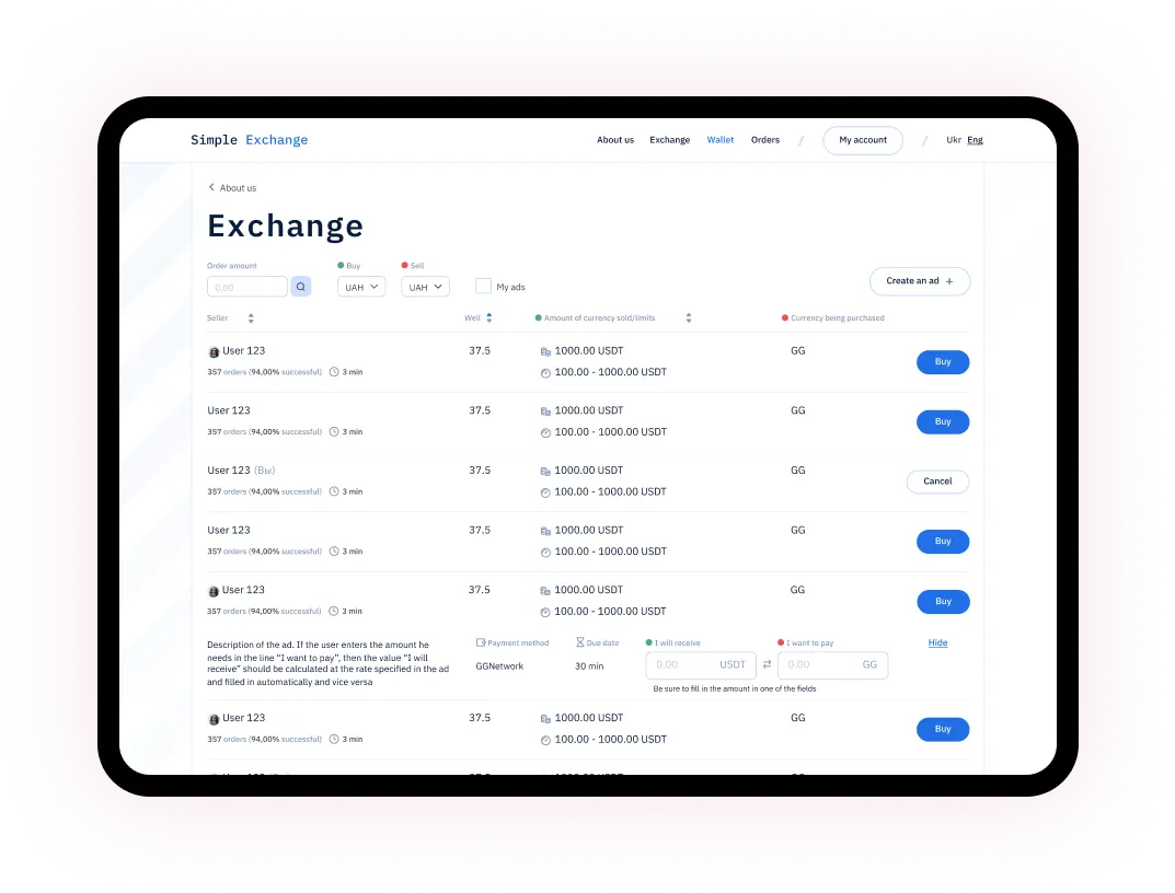 Simplex: SaaS P2P Platform to Exchange of Cryptocurrencies Case Study - Peiko