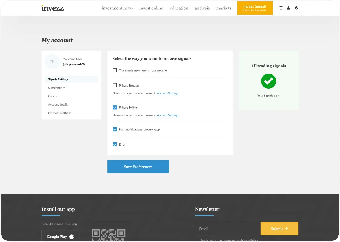Invezz UX/UI Redesign: Modern Aesthetics - Peiko