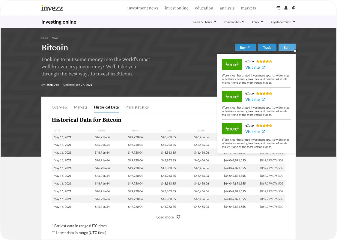 Invezz UX/UI Redesign: Modern Aesthetics - Peiko