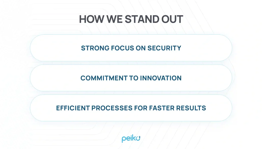What makes Peiko services outstanding