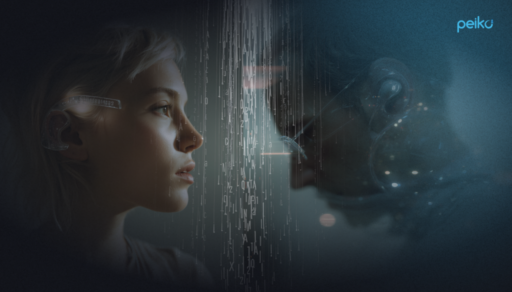 AI-assistant Random human communicates with AI-assistant